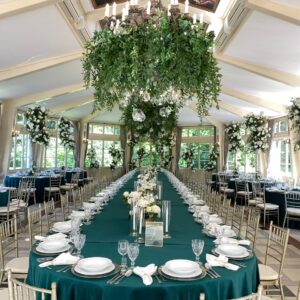 IMG_1312 Obrus welurowy okrągły butelkowa zieleń <br/> śr. 330 cm