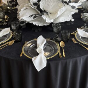 IMG_7020 Obrus welurowy okrągły czarny <br/> śr. 330 cm