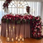 Obrus welurowy, okrągły w kolorze brudnego różu / dusty pink o średnicy 330 cm - obrazek 8