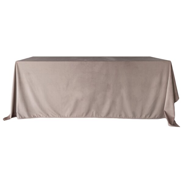 Obrus welurowy, prostokątny w kolorze brudnego różu / dusty pink 240 cm x 280 cm