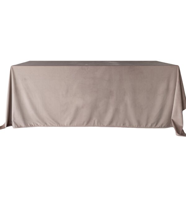 Obrus welurowy, prostokątny w kolorze brudnego różu / dusty pink 240 cm x 280 cm