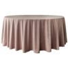 Obrus welurowy, okrągły w kolorze brudnego różu / dusty pink o średnicy 330 cm