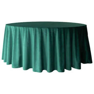 but. zielen 1 Obrus welurowy okrągły butelkowa zieleń <br/> śr. 330 cm