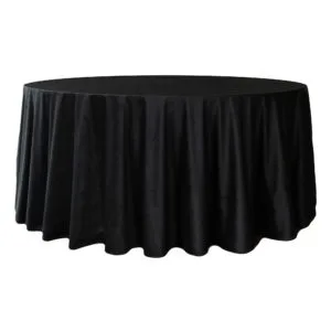 czarne o1 Obrus welurowy okrągły czarny <br/> śr. 330 cm