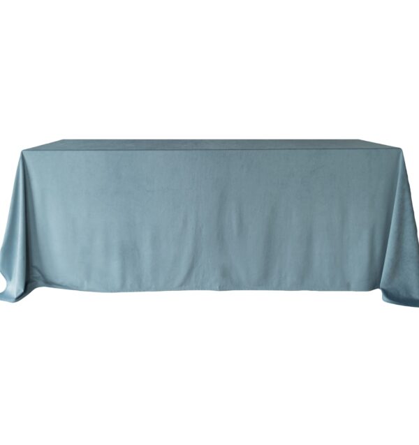 Obrus welurowy, prostokątny w kolorze dusty blue 240 cm x 280 cm