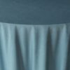 Obrus welurowy, okrągły w kolorze dusty blue o średnicy 330 cm