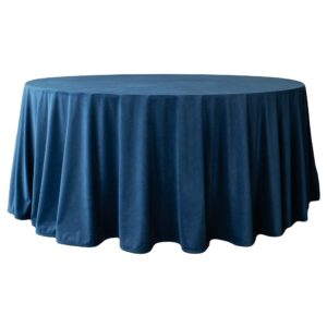 Obrus welurowy okrągły granatowy <br/> śr. 330 cm