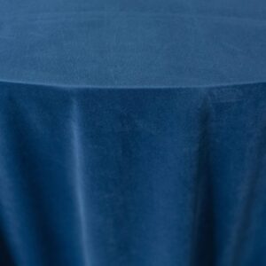 granat o3 Obrus welurowy okrągły granatowy <br/> śr. 330 cm