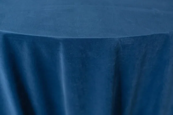 granat o3 Obrus welurowy okrągły granatowy <br/> śr. 330 cm