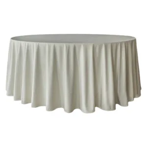 ivory o1 Obrus welurowy okrągły ivory / śmietanka <br/> śr. 330 cm