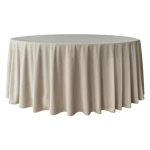 jasny beż 1 (1) Obrus welurowy okrągły jasny beż <br/> śr. 330 cm