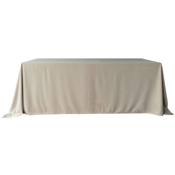 Obrus welurowy, prostokątny w kolorze jasnego beżu 240 cm x 300 cm