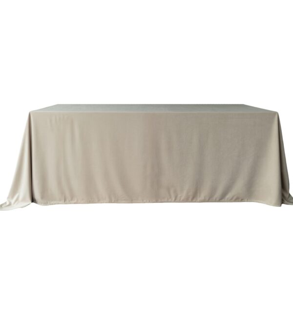 Obrus welurowy, prostokątny w kolorze jasnego beżu 240 cm x 300 cm