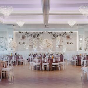 julia piotr-397 Obrus welurowy okrągły brudny róż / dusty pink <br/> śr. 330 cm