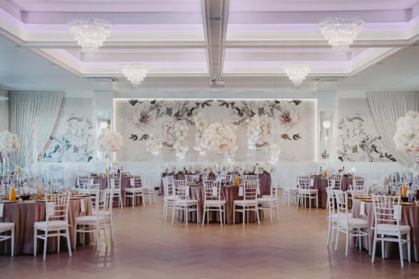 julia piotr-397 Obrus welurowy okrągły brudny róż / dusty pink <br/> śr. 330 cm