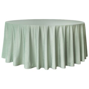 Obrus welurowy okrągły szałwiowy <br/> śr. 330 cm