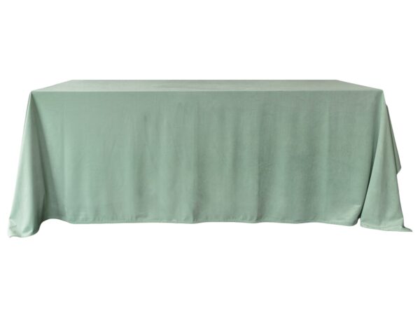 Obrus welurowy, prostokątny w kolorze szałwii 240 cm x 300 cm