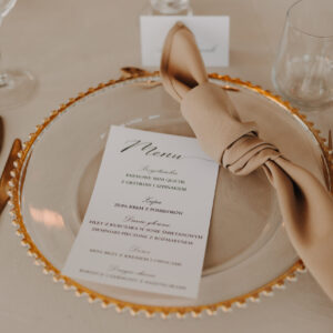 1 Szklany podtalerz ze złotymi kulkami