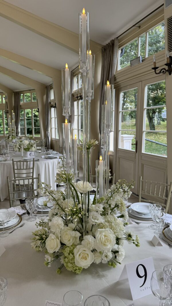 IMG_4741 Świecznik transparentny 8-ramienny ze szklanymi tubami