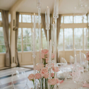 fot_42 Świecznik transparentny 8-ramienny ze szklanymi tubami