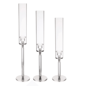 Świeczniki akrylowe ze szklanymi tubami - zestaw 3 szt.