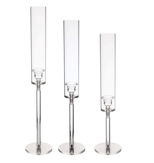 produkt-4.3 Świeczniki akrylowe ze szklanymi tubami - zestaw 3 szt.