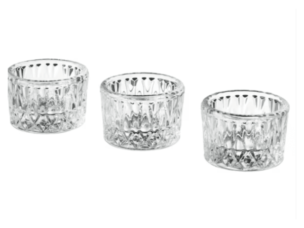 Kryształowe świeczniki na tealight - zestaw 3 szt.