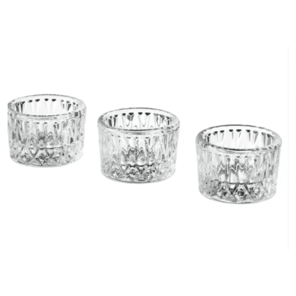 Kryształowe świeczniki na tealight - zestaw 3 szt.
