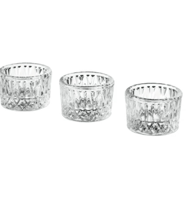Kryształowe świeczniki na tealight - zestaw 3 szt.