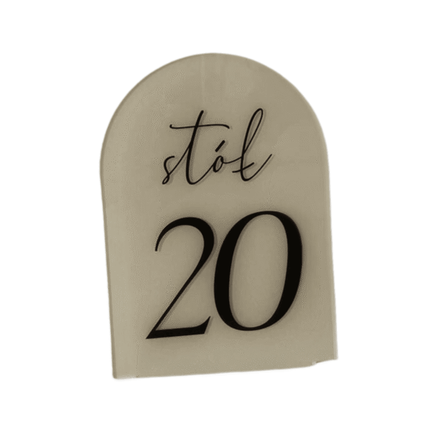 Beżowa numeracja stołu