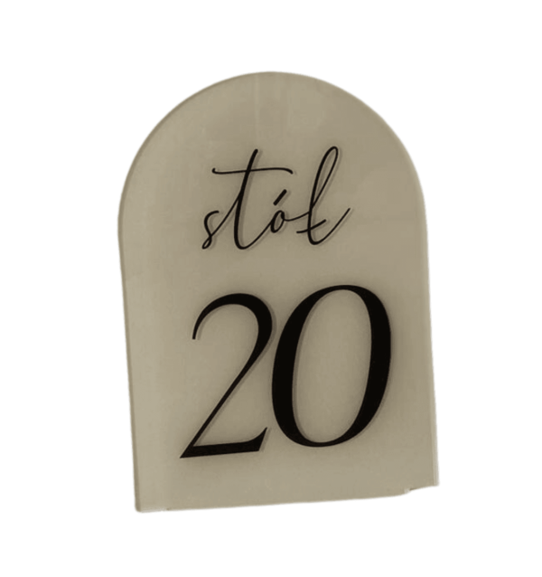 Beżowa numeracja stołu