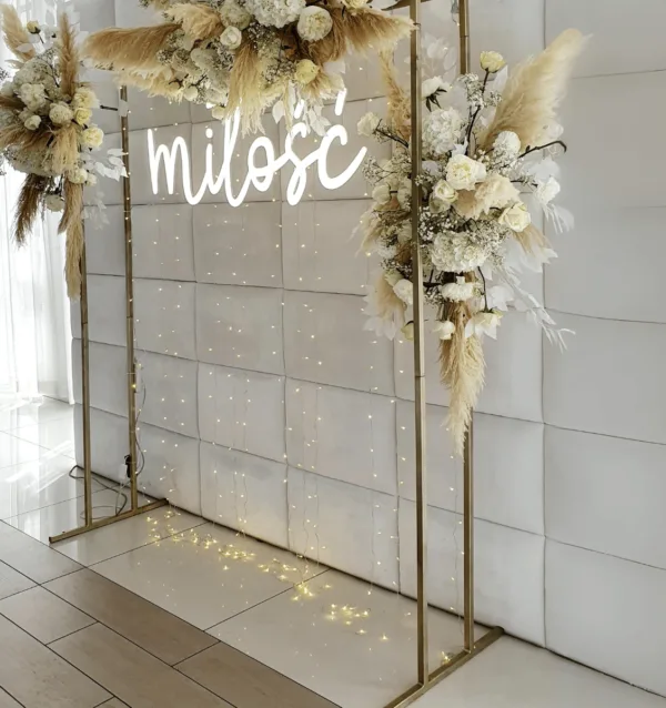 Ścianka weselna / metalowy stelaż podwójny prosty 220 x 200  cm