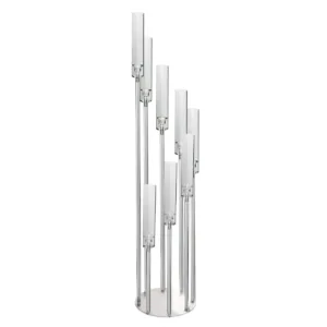 wmremove-transformed Świecznik transparentny 8-ramienny ze szklanymi tubami