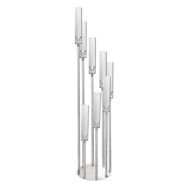 wmremove-transformed Świecznik transparentny 8-ramienny ze szklanymi tubami