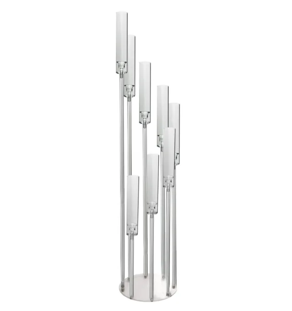 wmremove-transformed Świecznik transparentny 8-ramienny ze szklanymi tubami