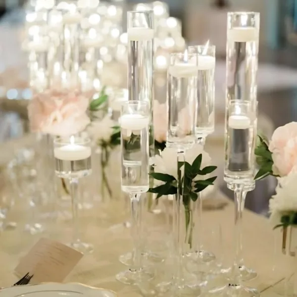 zdjęcie-produktu-1.2.1 Szklane świeczniki na nóżce - lufka do świec pływających - zestaw 3 szt.