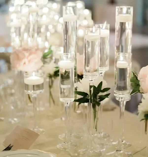 zdjęcie-produktu-1.2.1 Szklane świeczniki na nóżce - lufka do świec pływających - zestaw 3 szt.