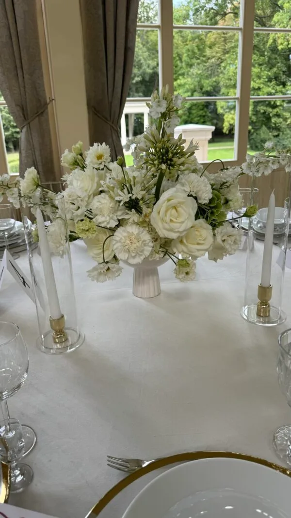 IMG_4752 Ceramiczna misa naczynie na ryflowanej nóżce na niskie kompozycje kwiatowe