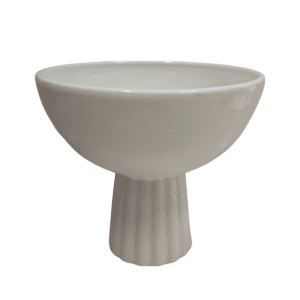 Ceramiczna misa naczynie na ryflowanej nóżce na niskie kompozycje kwiatowe