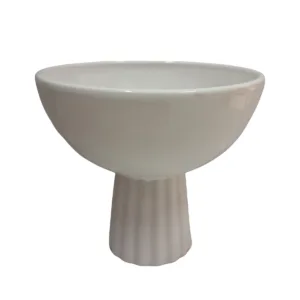 produkt-11.7 Ceramiczna misa naczynie na ryflowanej nóżce na niskie kompozycje kwiatowe