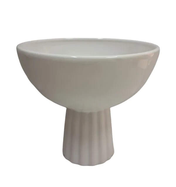 produkt-11.7 Ceramiczna misa naczynie na ryflowanej nóżce na niskie kompozycje kwiatowe