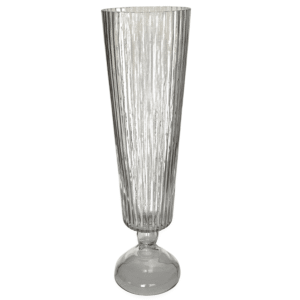 Dwustronny szklany wazon ryflowany