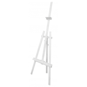 Biała drewniana sztaluga