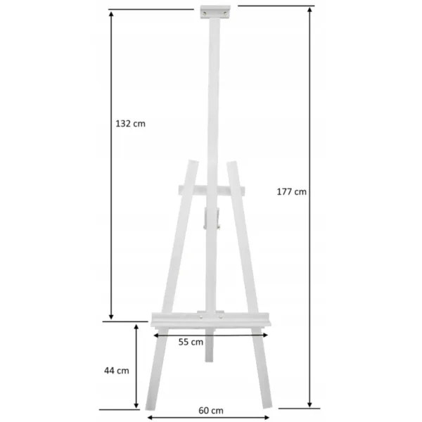 Biała drewniana sztaluga