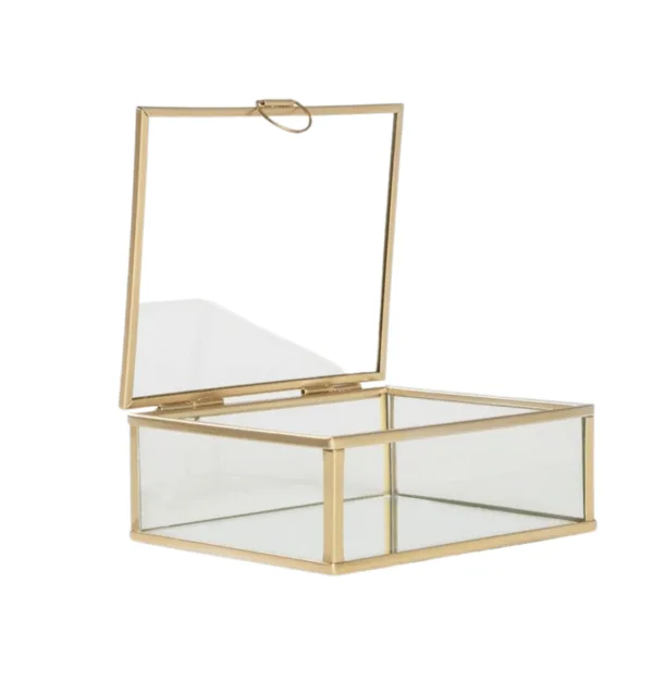 Produkt na stronę Dekoracje Proszę 5 Szkatułka na obrączki złota metalowo szklana