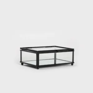 Zdjęcie produktu 9 Szkatułka na obrączki czarna metalowo szklana