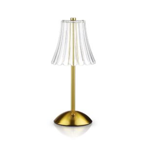 IMG_9162 Lampka stołowa LED - złota z transparentnym kloszem