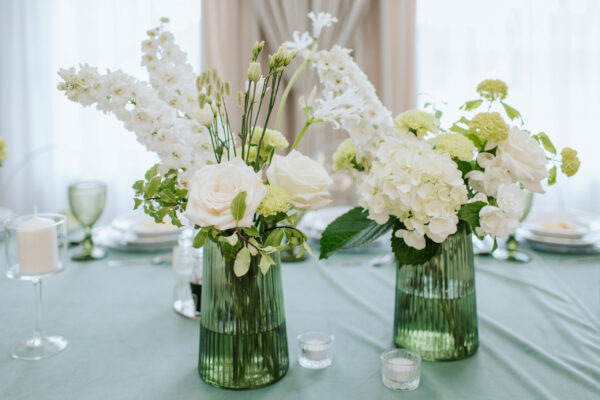 M_10 Zielony ryflowany wazon / świecznik