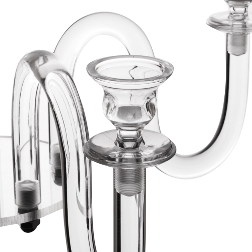 ŚWIECZNIK 6-RAMIENNY #2 Kandelabr / świecznik akrylowy 6-ramienny z tubami szklanymi