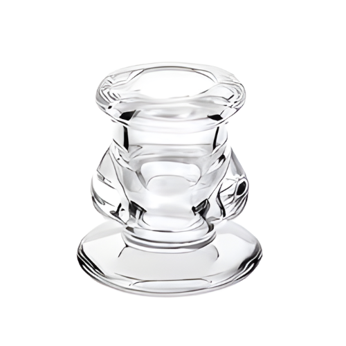 SZKLANY ŚWIECZNIK STOŻEK #2 Szklany świecznik na pojedynczą świecę